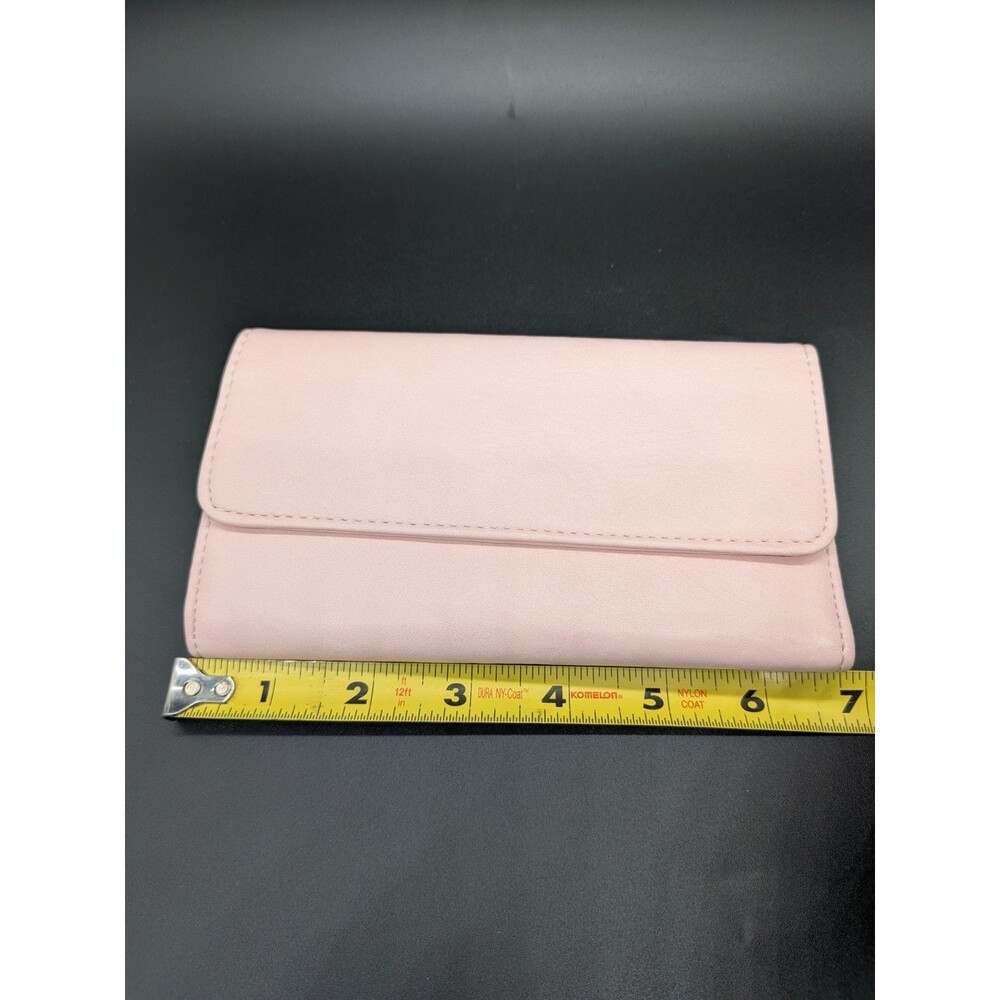 Joy Susan Pink Solid Snap Flap Folding Wallet Clutch Credit Card Slots